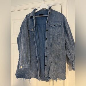 Vici Blue Corduroy Shacket. Size small.